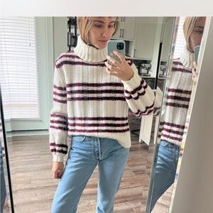 ALC Zaira Striped Turtle neck sweater